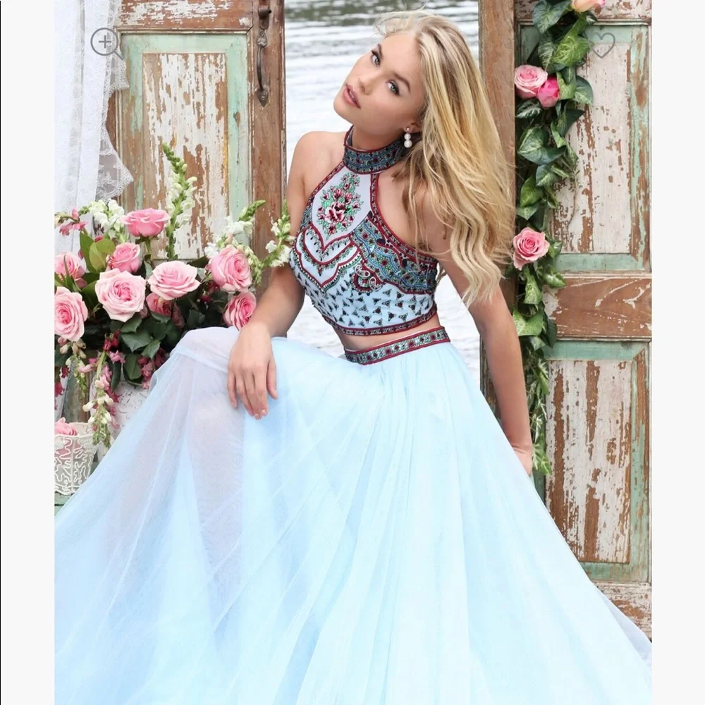Sherri Hill #50075 Bohemian Embroidered Prom Dress,Wedding, Formal,Quinceanera - Picture 1 of 11